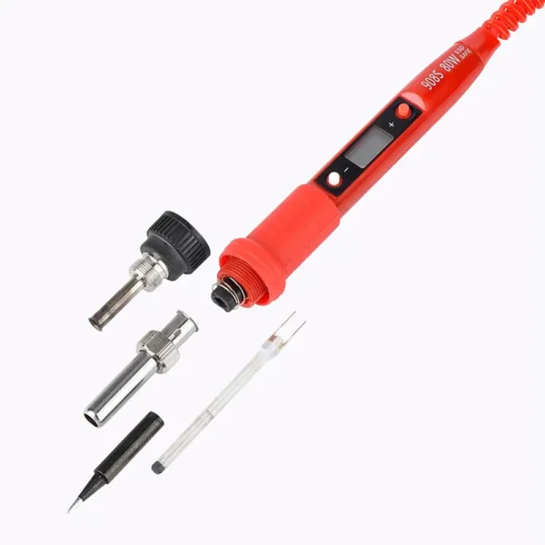 Soldering iron kit adjustable temperature 220V 80W LCD solder welding tools Ceramic heater soldering tips Desoldering Pump - Image 3