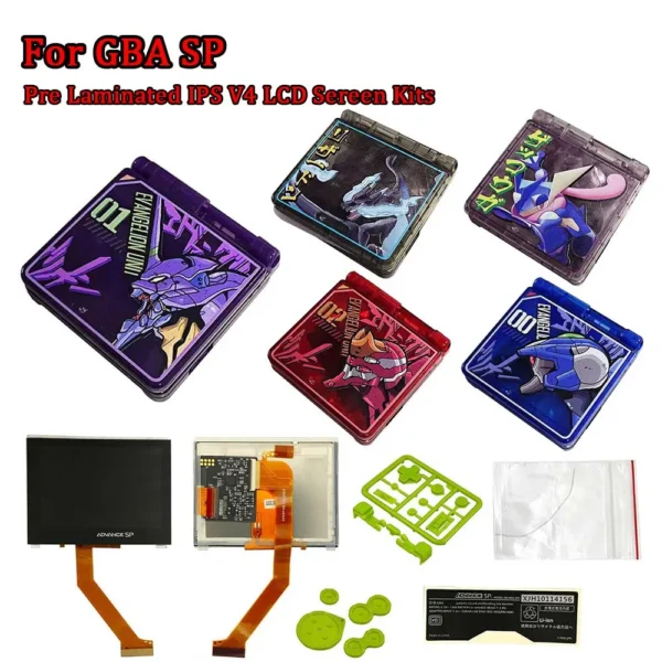 Pre-Laminated Highlight LCD Display IPS V4 LCD Screen With New Dedicated Housing Shell With Stickers For GBA SP GameBoy Advance