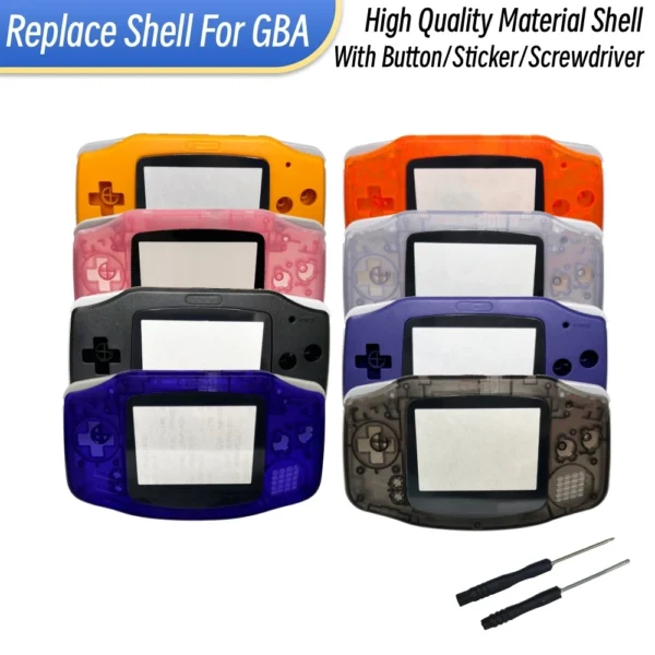 Repair Housing Shell Case Cover For GBA Console Shell Button Kit Screen Lens Sticker Label For Gameboy Advance Replacement