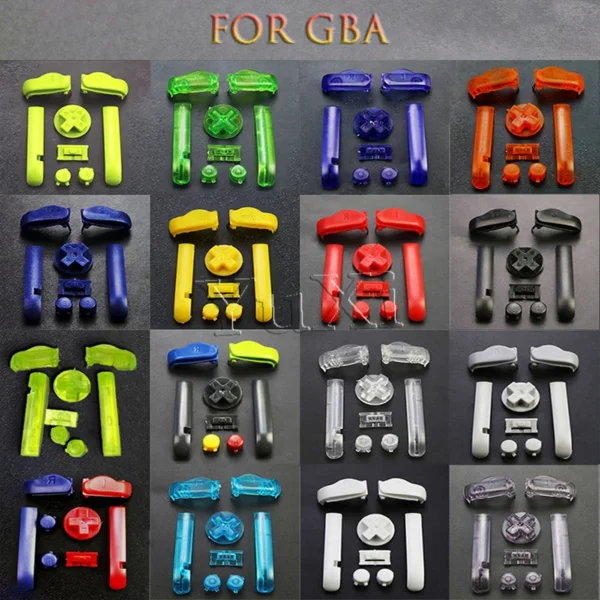 1 Set 16color High Quality AB Colorful L R Buttons Keypads For Gameboy Advance Buttons Frame For GBA D Pads Power ON OFF Buttons