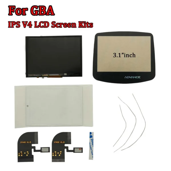 3.1''inch IPS V4 LCD Screen Replacement Kits with OSD Menu Function for Nintendo 2025 GBA V4 LCD Screen 15 Levels High Brightness