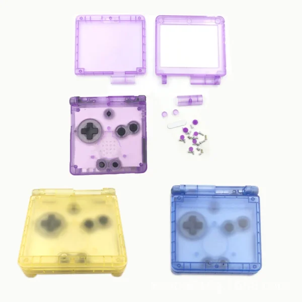 Game Console Replacement Shell with Buttons for GBA SP Game Boy Advance SP Frosted Cover Screws Button Label Gaming Accessories